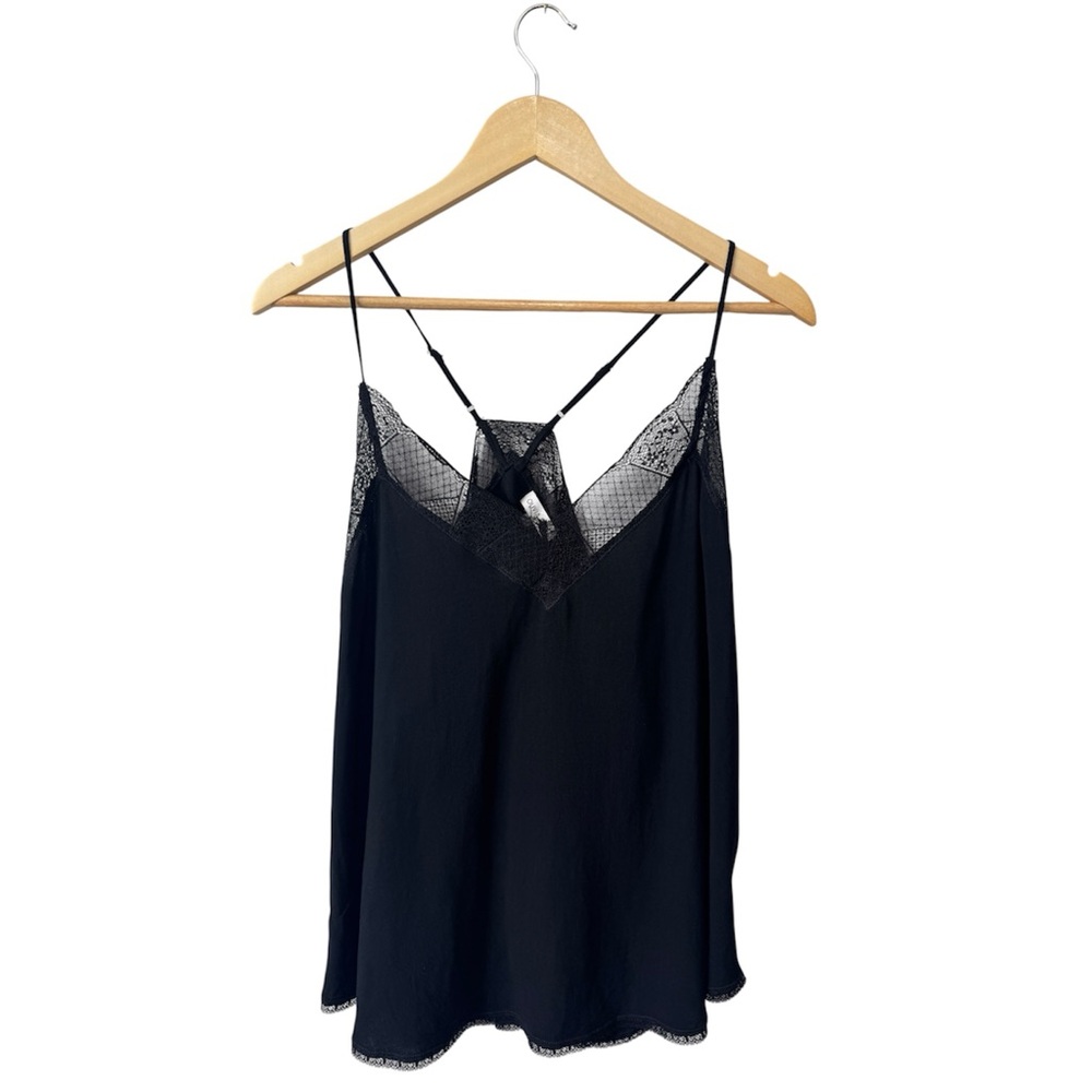 NWOT Olivia Grey Black Lace Cami Top Size XL